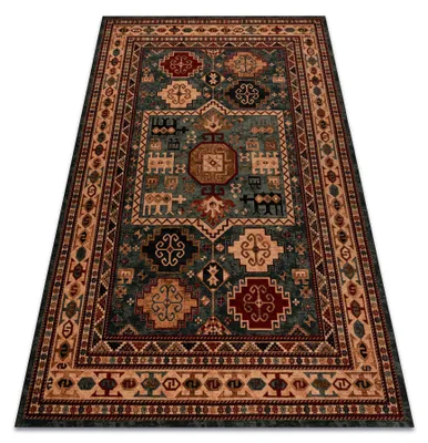 Zdjęcie produktu dla Dywan wełniany KASHQAI 4306 400 orientalny, ramka / beż zielony 200x300 cm