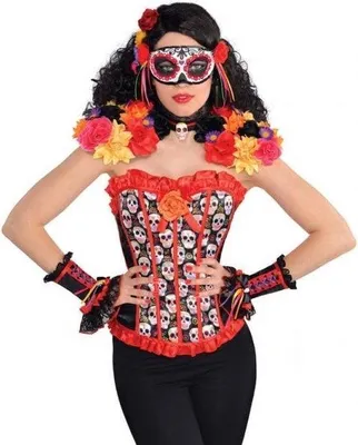 Productafbeelding van Amscan Verkleedmasker Day Of The Dead One-size