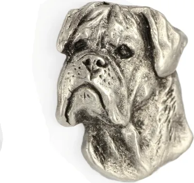 Zdjęcie produktu dla Bullmastiff, Bulmastif I - posrebrzana broszka z psem, elegancki pin, ozdoba klapy marynarki marki Art-Dog