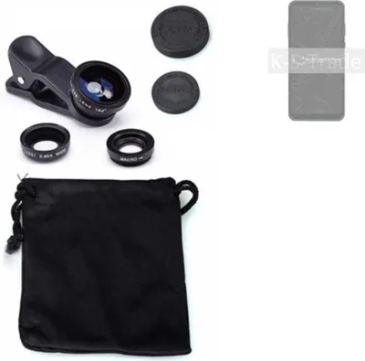 Produktbild von K-S-Trade Smartphone Kamera Linsen Set Kompatibel mit ZTE Blade A51 Lite 3in1 Clip-On Kamera Adapter Macro Weitwinkel FishEye Fischauge Objektiv Linse