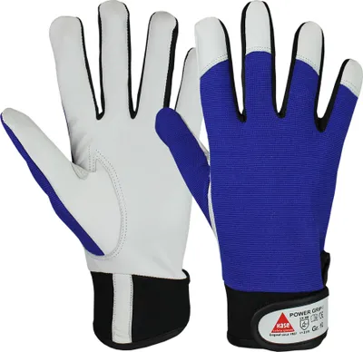 Produktbild von Hase Montagehandschuh Arbeitshandschuh Schafsnappaleder Natur Blau Größe 9