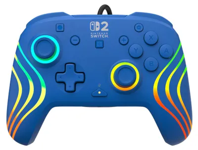 Produktbild von Turtle Beach Afterglow Wave Blau Kabelgebundener RGB-Gaming-Controller Offiziell lizenziert für Nintendo Switch 2, Gamepad, Nintendo Switch, Nintendo Switch 2, Nintendo Switch OLED, Schaltfläche Zurück, D-Pad, Mehrfarbig, Kabelgebunden, USB