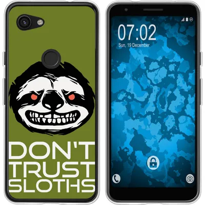 Produktbild von PhoneNatic Case kompatibel mit Google Pixel 3a Silikon-Hülle Crazy Animals Faultier M3