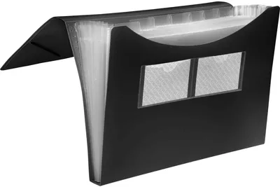 Produktbild von Fächer Gummizugmappe A4 PP 7 Fächer Gummizug vollfarbig schwarz Packung mit 10 Stück