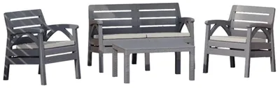 Produktbild von Gartenmöbelset SAVENNA 4-Sitzer anthrazit mit Sofa, Sesseln und Couchtisch
