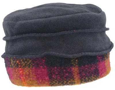 MtM warmer Fleece-Stoffhut mit Biese & Multicolor-Rand in blau