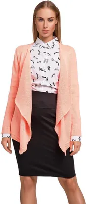Immagine prodotto di Damen Strickjacke Felpa Poncho Umhang Cardigan Jacke; S/M; Aprikose