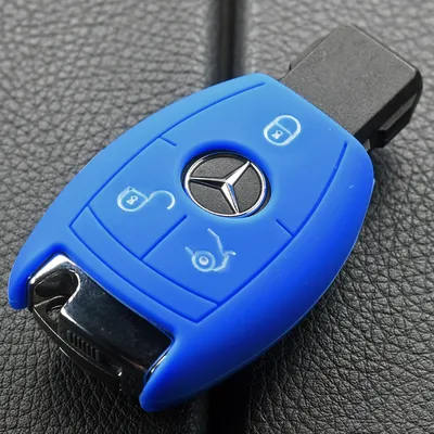 Produktbild von Auto Schlüssel Hülle Silikon Schutz Cover Blau kompatibel mit Mercedes Benz E-Klasse W212 S212 C207 A207 CLS CLA 117 B-Klasse W242 W246 A-Klasse W176 S-Klasse W221 V-Klasse W447