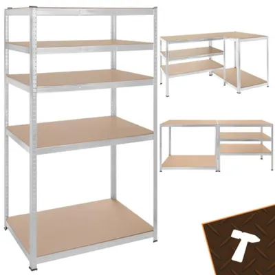 Productafbeelding van Metalen schap met 5 planken voor in de garage, 180 x 100 x 60 cm