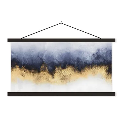 Produktbild von MuchoWow® Textilposter Abstrakt - Gold - Luxus 120x60 cm mit schwarzem Rahmen - Dekoration Schlafzimmer