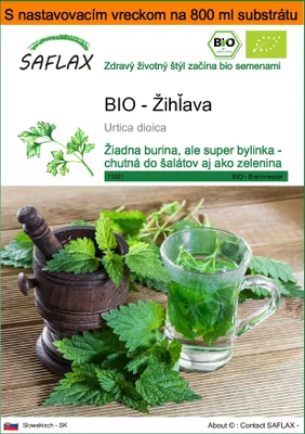 Obrázok produktu pre SAFLAX Garden in the bag - BIO - Žihľava - Urtica dioica - 2000 Semená - S pestovateľským substrátom v praktickom samostaviteľnom vrecku