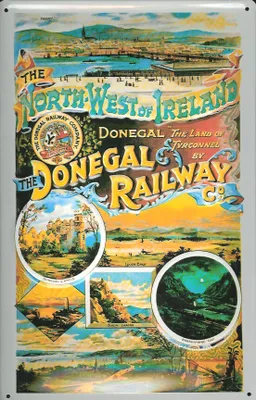 Produktbild von Blechschild Nostalgieschild Donegal Ireland Railway Eisenbahn Irland