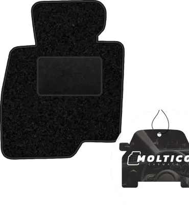 Produktbild von moto-MOLTICO Fahrer Fußmatte Auto Velours Fahrerseite Autoteppiche Schwarz Fahrermatte 1-teilig passend für Mazda 3 III 2013-2018