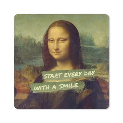 Produktbild von MuchoWow® Mauspad Mousepad Mona Lisa - Zitat - Da Vinci 30x30 cm - Mousepads - Maus Mat - Pad - Mausunterlage - Gaming