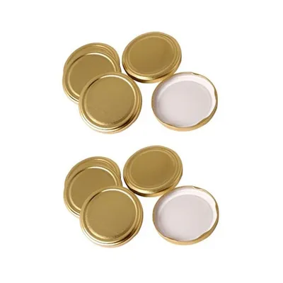 Immagine prodotto di Coperchi dorati per barattoli Ø66mm, set da 10 - Coperchi robusti per barattoli per conserve, accessori per conserve
