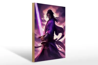 Produktbild von Holzschild 20x30cm Magieschwert Samurai