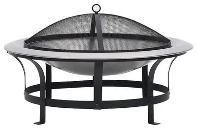 Produktbild von Gartenofen – Außenofen – Terrassenofen mit Grillrost – Edelstahl – 76 cm – Schwarz