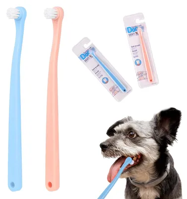 Immagine prodotto di Set di 2 spazzolini per cani e gatti - testina piccola e delicata
