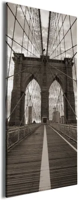 Produktbild von Wallario Premium Leinwandbild Brooklyn Bridge in New York in Größe 50 x 125 cm