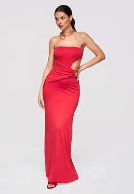 Produktbild von LARICA Maxikleid Abendkleid figurbetont elegant LA-OM-DLR316 red L