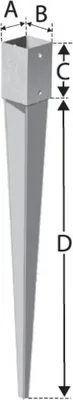 Image de Support de poteau SST PPJET90/90/750G