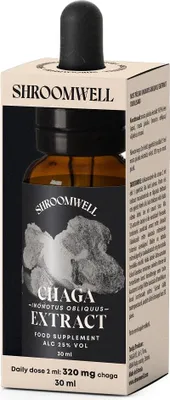 GRZYBY CHAGA EKSTRAKT W KROPLACH 30 ml - SHROOMWELL