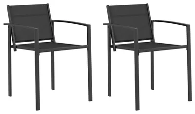 Obrázok produktu pre vidaXL Záhradné stoličky, 2 ks, čierna a antracitová, 53,5 x 59 x 77 cm