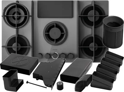 Produktbild von Elica SET NikolaTesla Flame Evo PRF0196343 Kochfeldabzug Gas Grau/Schwarz + Installationsset Umluft KIT0199836