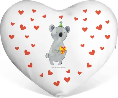 Produktbild von Mr. & Mrs. Panda Dekokissen Koala Geschenk - Weiß - Party, Sofakissen, Geburtstag, Hochzeitskissen, Kuschelkissen, Herzkissen, Liebeskissen