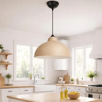 Produktbild von Opviq, Hochwertiger Kronleuchter, Kunststoffkörper, Metallkappe Ø35 h:20 cm, Höhe: 100 cm, E27 Fassung, Max 40 W, IP20, Braun, Industrie-Design, ideal für moderne Räume.