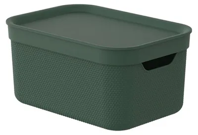 Produktbild von Rotho Aufbewahrungsbox Alvra mit Deckel 26,5 x 18,5 cm 5 L pure grün