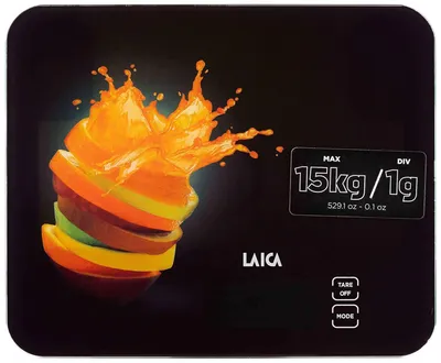 Zdjęcie produktu dla Laica KS5015, Elektroniczna waga kuchenna, 15 kg, 1 g, Żółty, Szkło hartowane, Szkło
