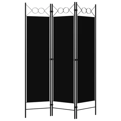 Image de vidaXL Séparateur de pièce 3 pièces noir 120 x 180 cm