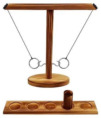 Haken- und Ringwurfspiel für Kinder & Erwachsene, Holz, Partyspiel