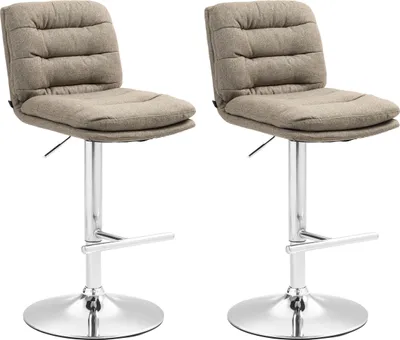 Produktbild von 2er Set Barhocker Damar Stoff schwarz  - grau