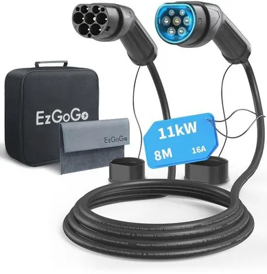 Zdjęcie produktu dla Kabel do ładowania typu 2, 11 kW, 3-fazowy, 8 metrów - idealny do pojazdów elektrycznych