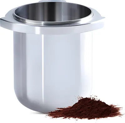 Image de tasse de dosage de poudre de café de 54 mm avec sortie de poudre indépendante et design à double oreille à suspendre en acier inoxydable 304 Outil de distribution de café expresso adapté à la série 8 de Breville