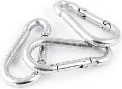 Produktbild von Feuerwehr Stahl verzinkt Karabinerhaken 5mm  10 Stück    Drahtseil