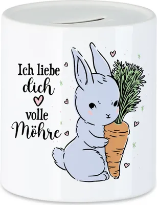 Produktbild von Ich Liebe Dich Volle Möhre Spardose  Hase Mit Karotte Süßes Geschenk Kaninchen Möhre