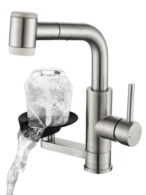 Imagen del producto de Grifo de cocina extraíble con dispensador de agua para vasos, filtro de agua y monomando, ideal para la cocina