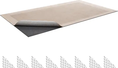Obrázek produktu pro Podložka pod koberec SucceBuy, protiskluzová podložka 2743,2 x 3657,6 x 3 mm, řezatelná, z polyesteru a TPR s gumovou podložkou, protiskluzová a vodoodpudivá, univerzální pro podlahy, zásuvky a kufry