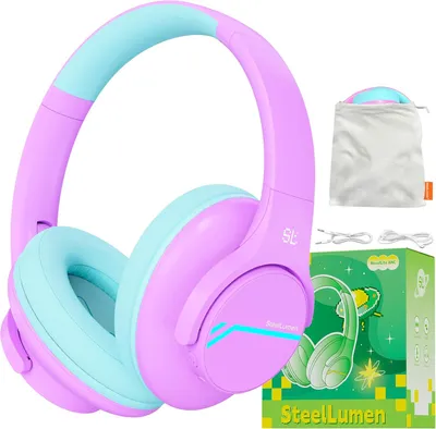 Produktbild von Noise Cancelling Bluetooth Kinder Kopfhörer, ANC Modus, 74/85/94dB Sicher, 60H Spielzeit, Kabellos mit Mikrofon & AUX-Kabel für iPad & Reisen