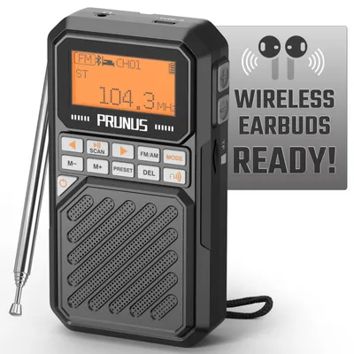 Productafbeelding van Draagbare radio met Bluetooth, 2500 mAh batterij, MP3/TF-ondersteuning en slaaptimer