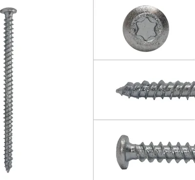 Produktbild von Fensterschrauben Halbrundkopf TX30 verzinkt 7.5 x 112 mm - 100 Stück