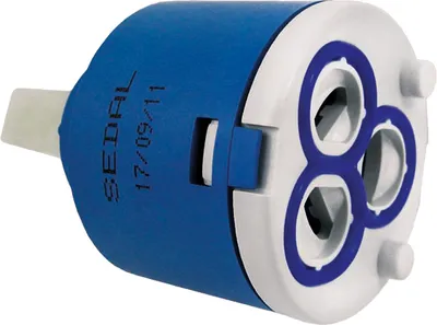 A close-up studio shot of a faucet cartridge.