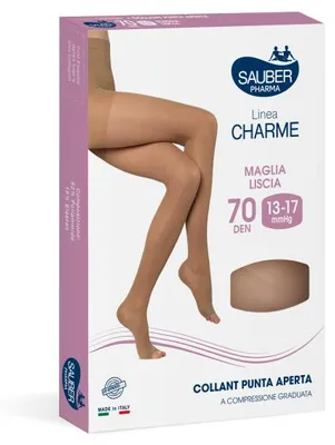 Immagine prodotto di Sauber Collant Open Toe 70 Denari Maglia Liscia Nero Taglia 5