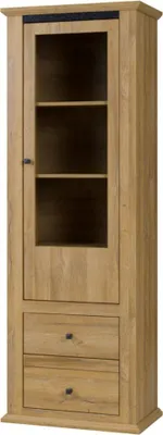 Produktbild von Vitrine Matam 04, Farbe: Eiche - 200 x 70 x 40 cm (H x B x T)