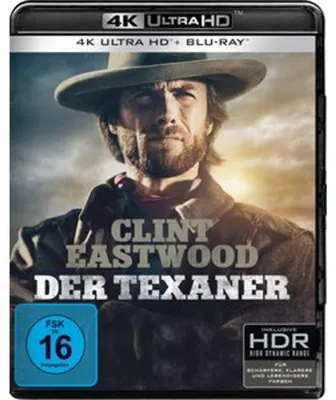 Produktbild von PLAION Der Texaner (4K-UHD+Blu-ray), Film, Blu-ray, Deutsch, Englisch, Französisch, Spanisch, 136 min, The Outlaw Josey Wales, Western