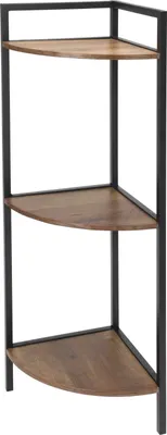 Produktbild von Schwarzes Eckregal aus Metall 23,5 x 23,5 x 76 cm