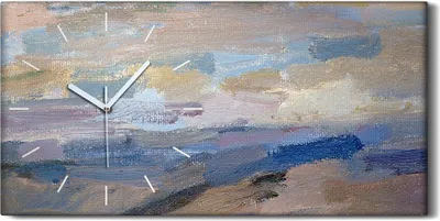 Produktbild von Wohnzimmer-Bild Leinwand Uhr Geräuschlos 60x30 Malerei Abstrakte Kunst - weiße Hände